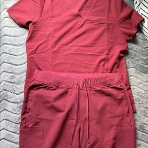 Mandala Wine Womens Scrub Set